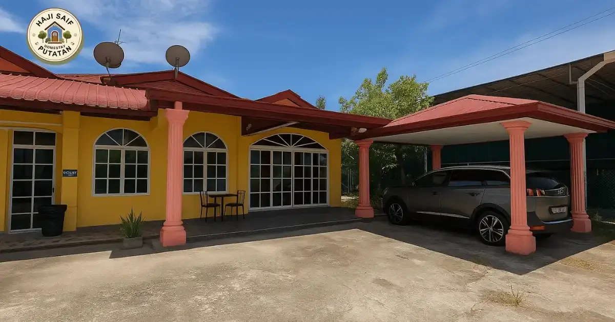 Bahagian luar unit Nonamanis di Haji Saif Homestay Putatan